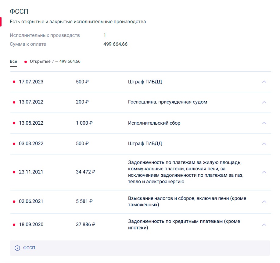 проверить задолженность ФССП