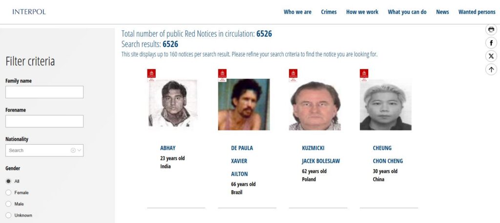 розыск интерпол